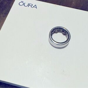 Oura Smart Ring,Health Activity Sleep Monitor Sz7 Silver, Horizon Design Gen 3.
